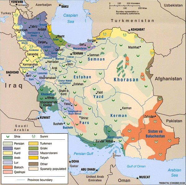 Map of Iran (ethnic groups shown)